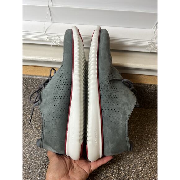 Cole Haan ZeroGrand Mens Sz 11 W Shoes Gray Nubuck Casual Comfort Oxford Lace Up - Picture 4 of 11